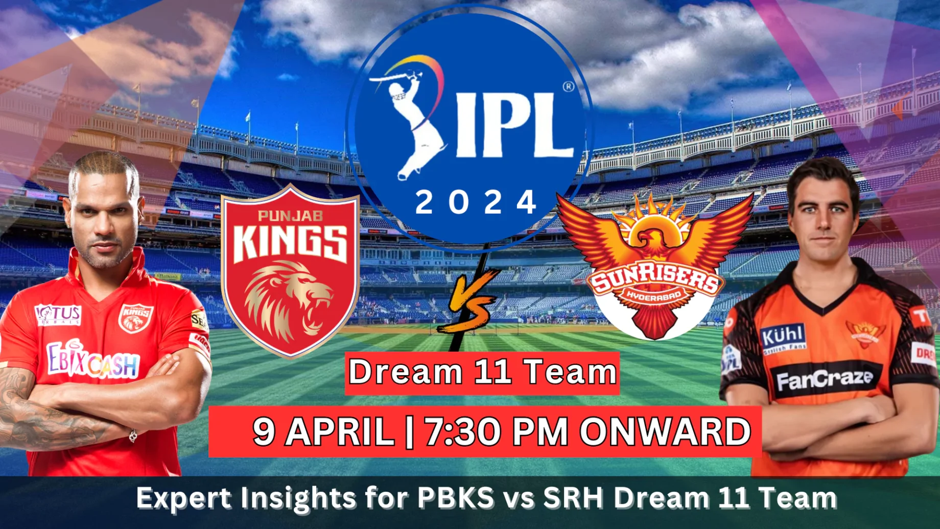 PBKS vs SRH Dream11 Prediction